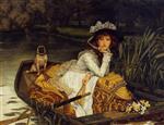 Young Woman in a Boat James Tissot Paintings