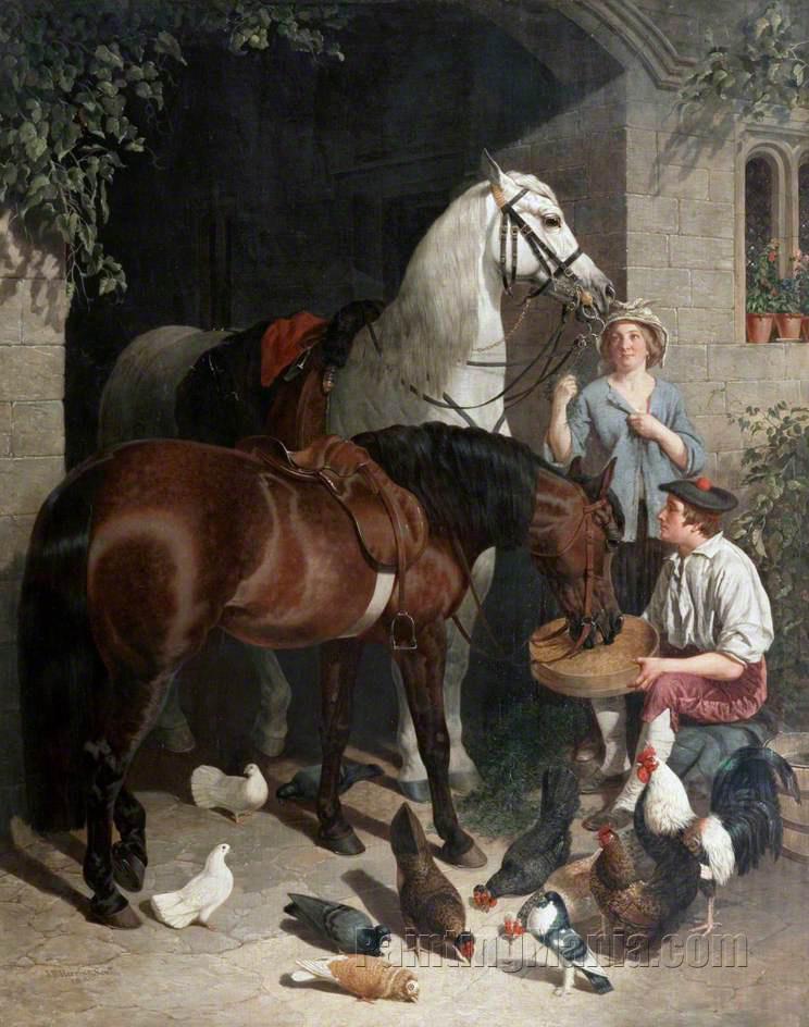 Feeding the Horses (Stable Courtyard)