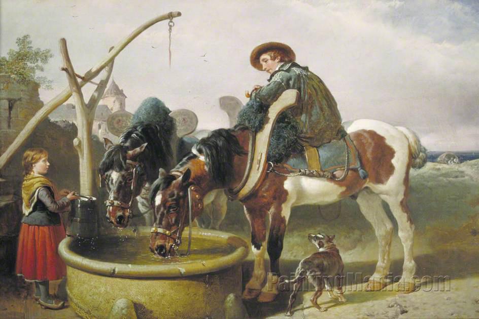 Horses at a Well and Henry Bright (1814-1873)