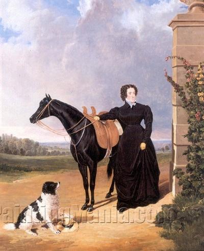 Lady With Her Mount and Spaniel