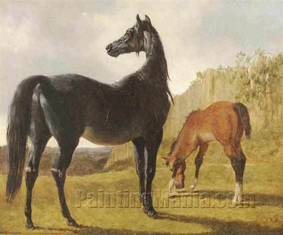 Mare and Foal in a Landscape