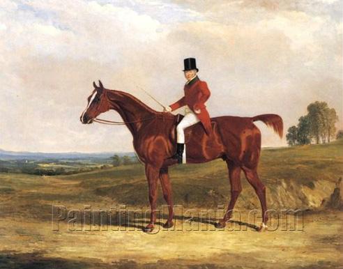 Sir Hugh Hamilton on a Chestnut Hunter