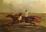 The Earl of Chesterfield's 'Priam'. L. Robinson up. beating Lord Exeter's 'Augustus' at Newmarket in