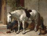 Grey Horse with a Goat, Toy Spaniel