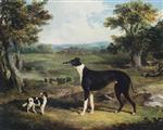 Greyhound and Dog in Landscape (Doctor Fop)