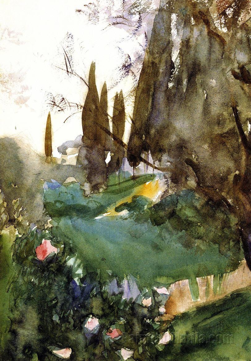 Landscape With Cypresses John Singer Sargent Paintings