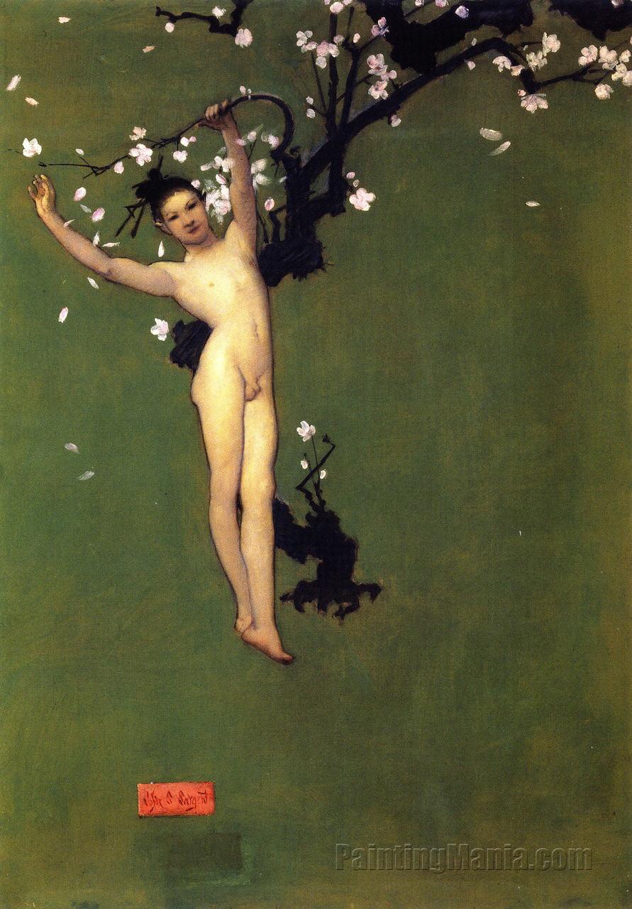 Nude Oriental Youth with Apple Blossom - John Singer Sargent Paintings