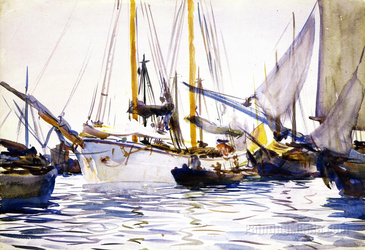 Shipping off Venice (Boats at Anchor in the Lagoons, Venice)