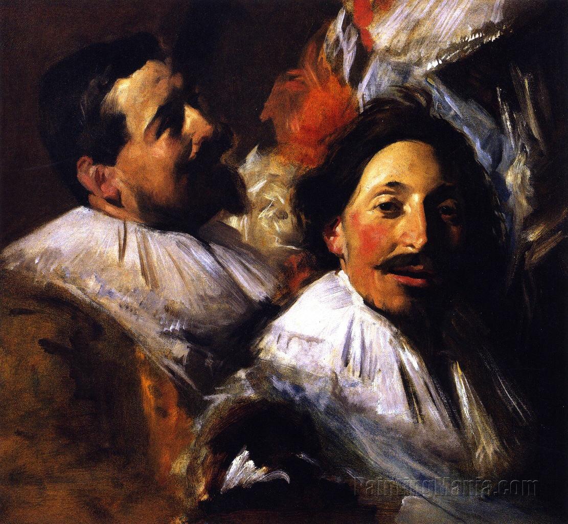 Two Heads from 'The Banquet of the Officers of the St George Civi Guard' (after Frans Hals)