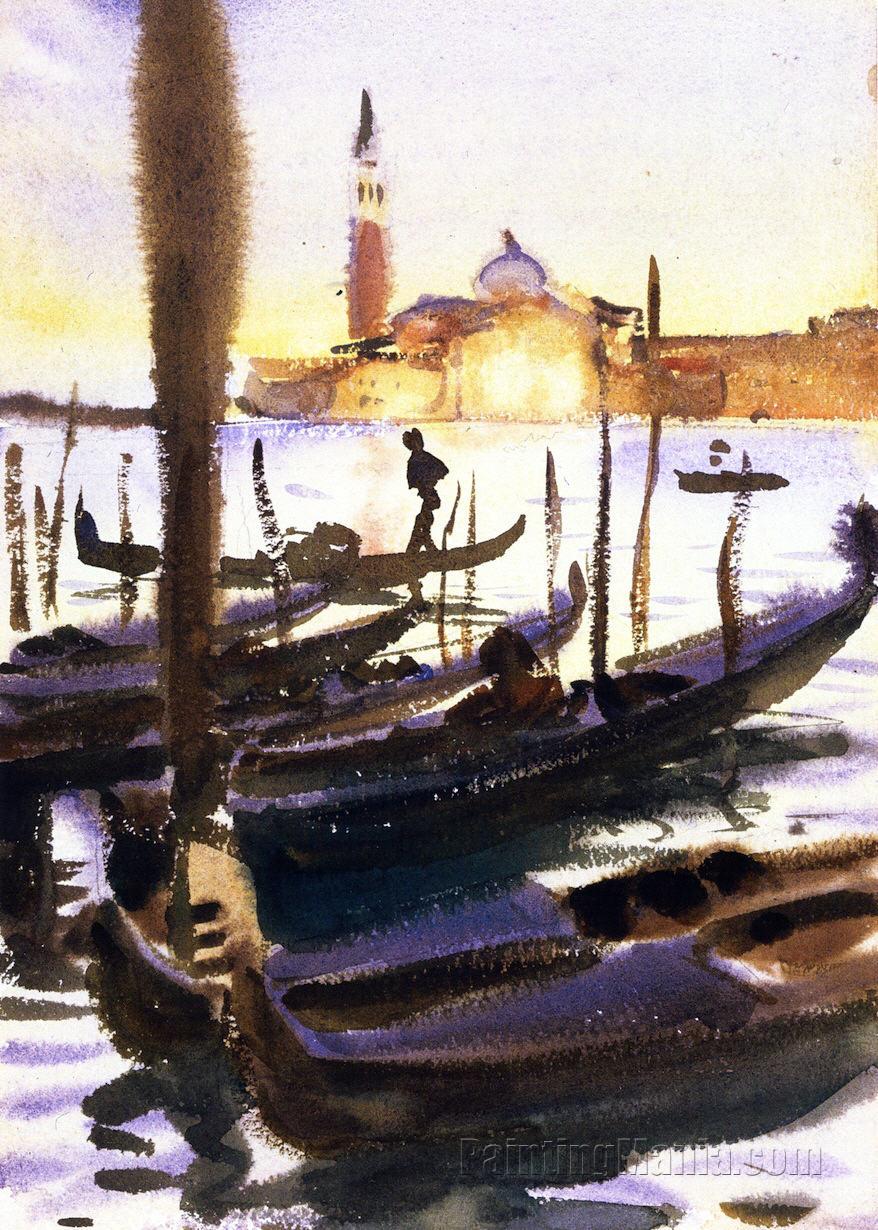 Venice, Gondolas off San Giorgio Magiore