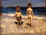 Two Boys on a Beach. Naples (Innocents Abroad or Little Boys. Naples)