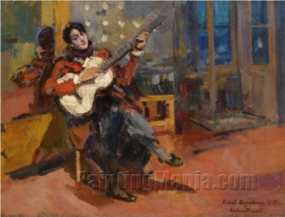 painting the guitar player