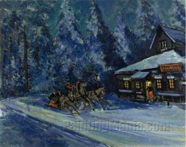 Racing through the Village, Winter