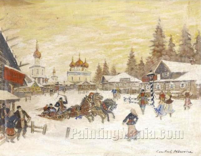 Russian Village in Winter