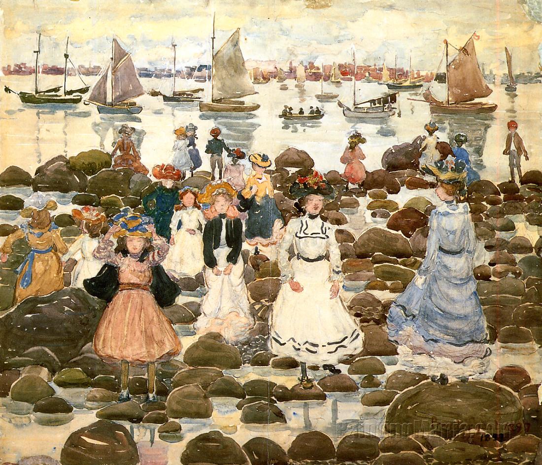 Low Tide, Beachmont - Maurice Brazil Prendergast Paintings