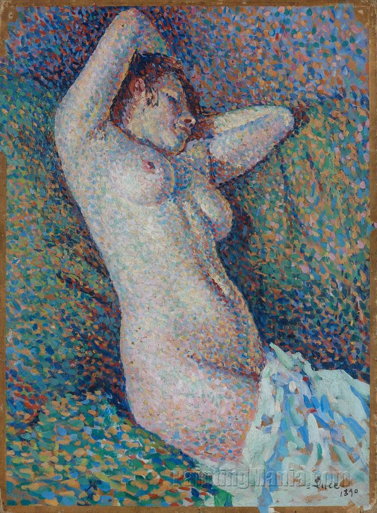 Femme Nue Aux Bras Releves Derriere La Tete