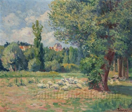 Paysage aux oies (Landscape with geese)