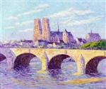 Orleans. View of the Pont Georges V and the Cathedral Sainte Croix