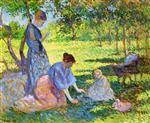 Poissy. Women in a Garden