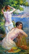 Saint Tropez. Two Woman by the Gulf