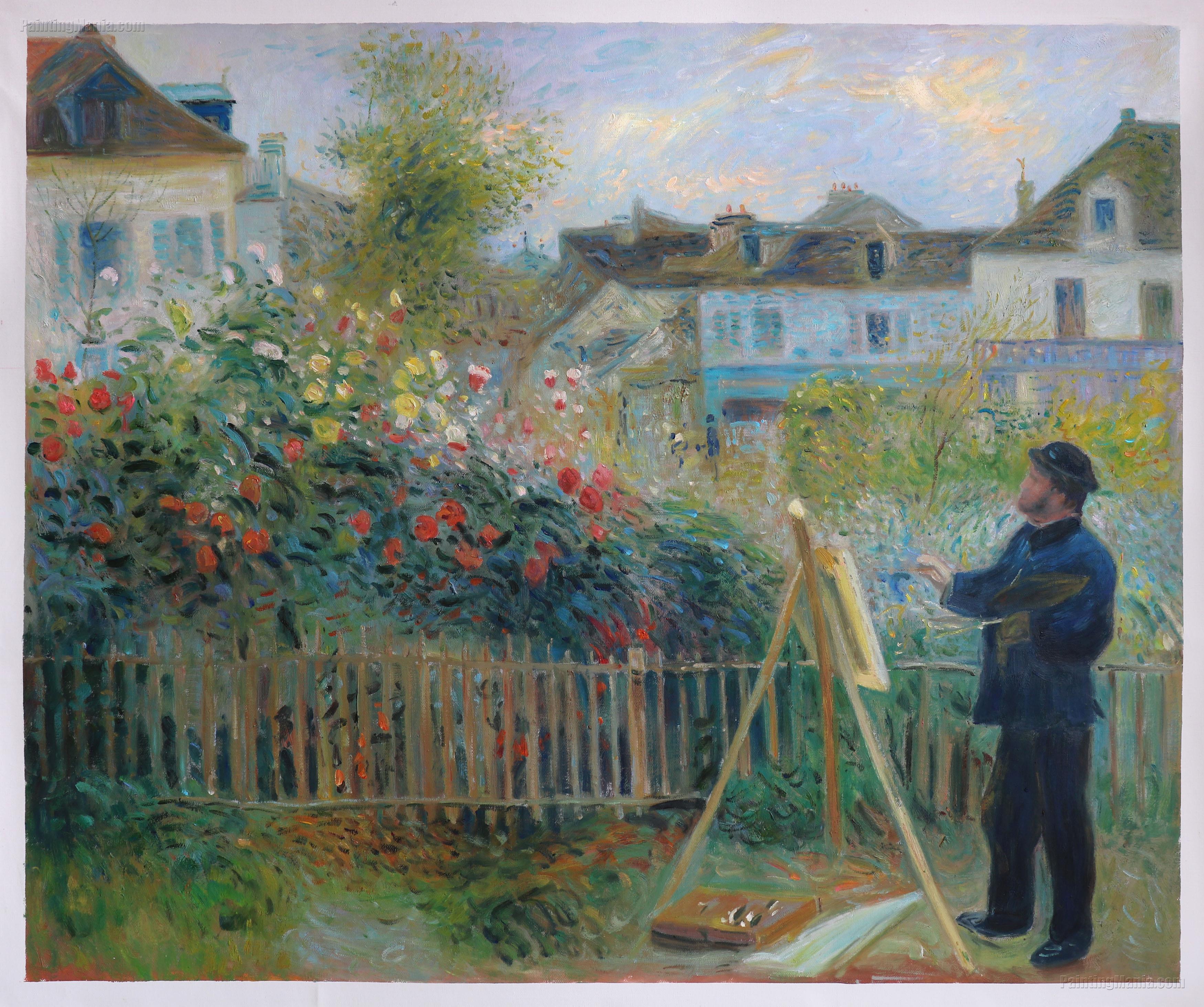 Claude Monet Painting In His Garden At Argenteuil - Pierre-Auguste ...