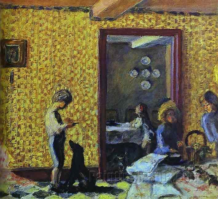 The Terrasse Children with Black Dog