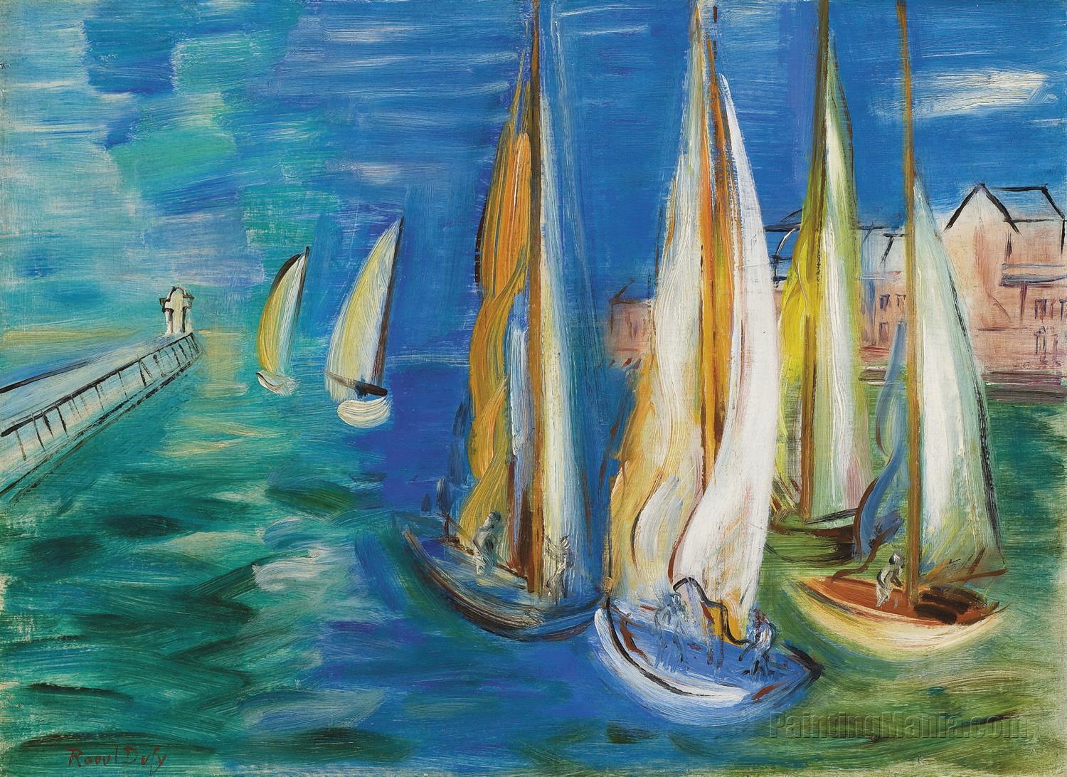 Departure of the Sailboats in Deauville