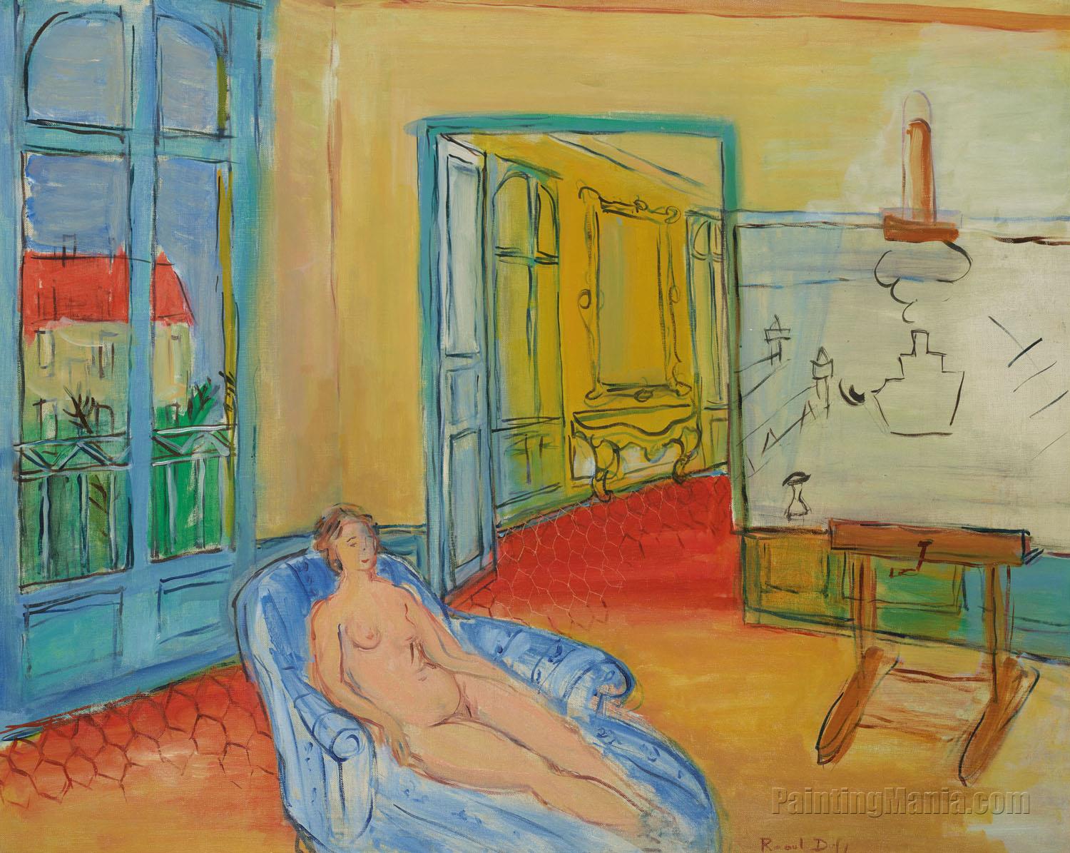 Nude in the Studio on Place Arago in Perpignan