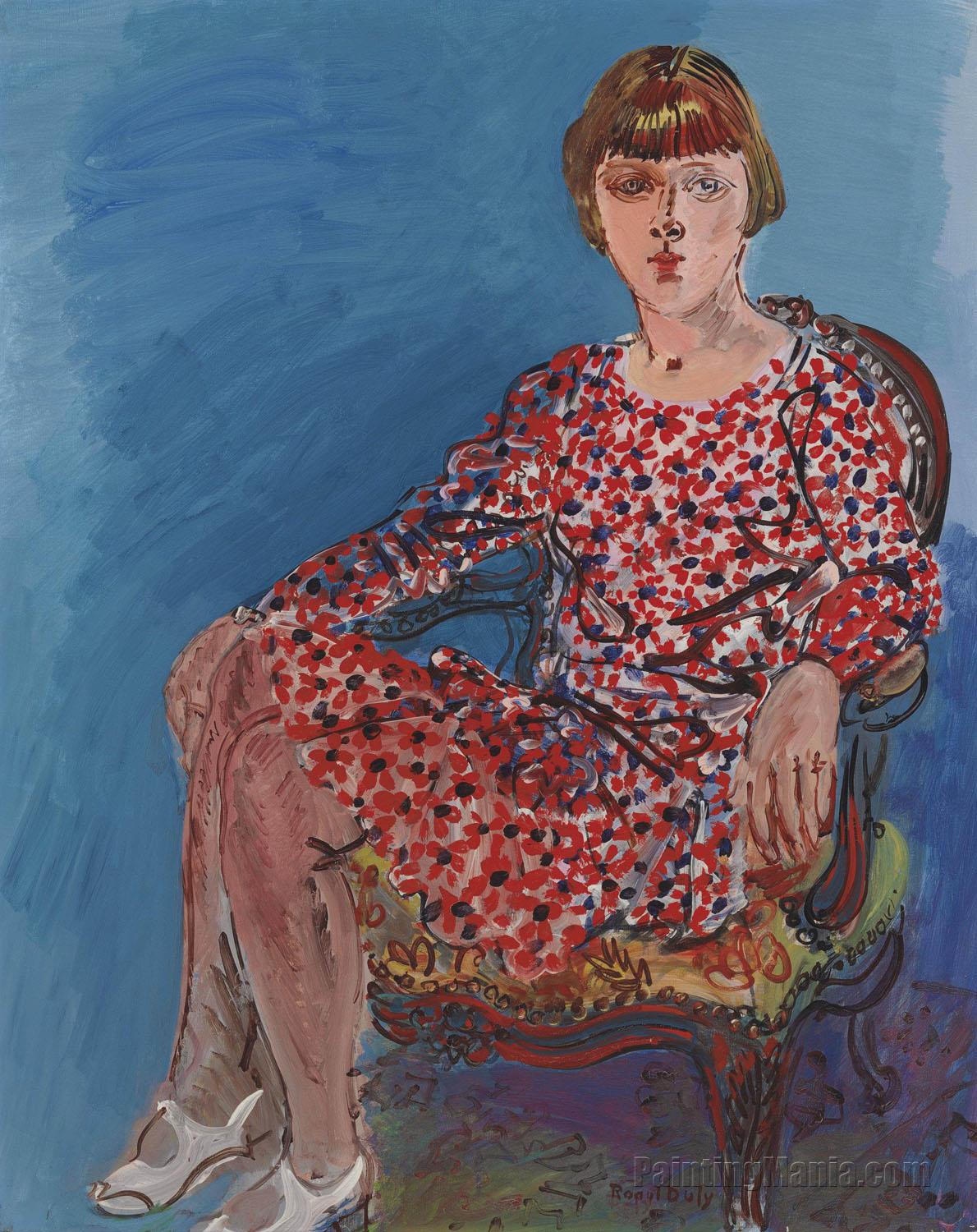 Portrait of a Young Woman Sitting in an Armchair