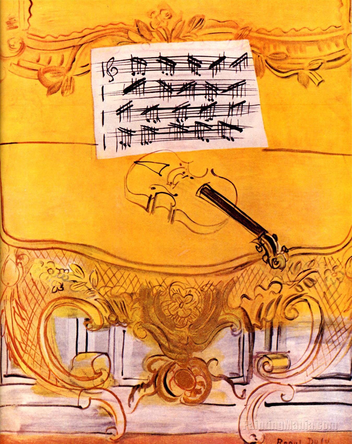 The Yellow Console with a Violin