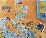 Studio on rue Jeanne-d'Arc, nude lying with passers-by