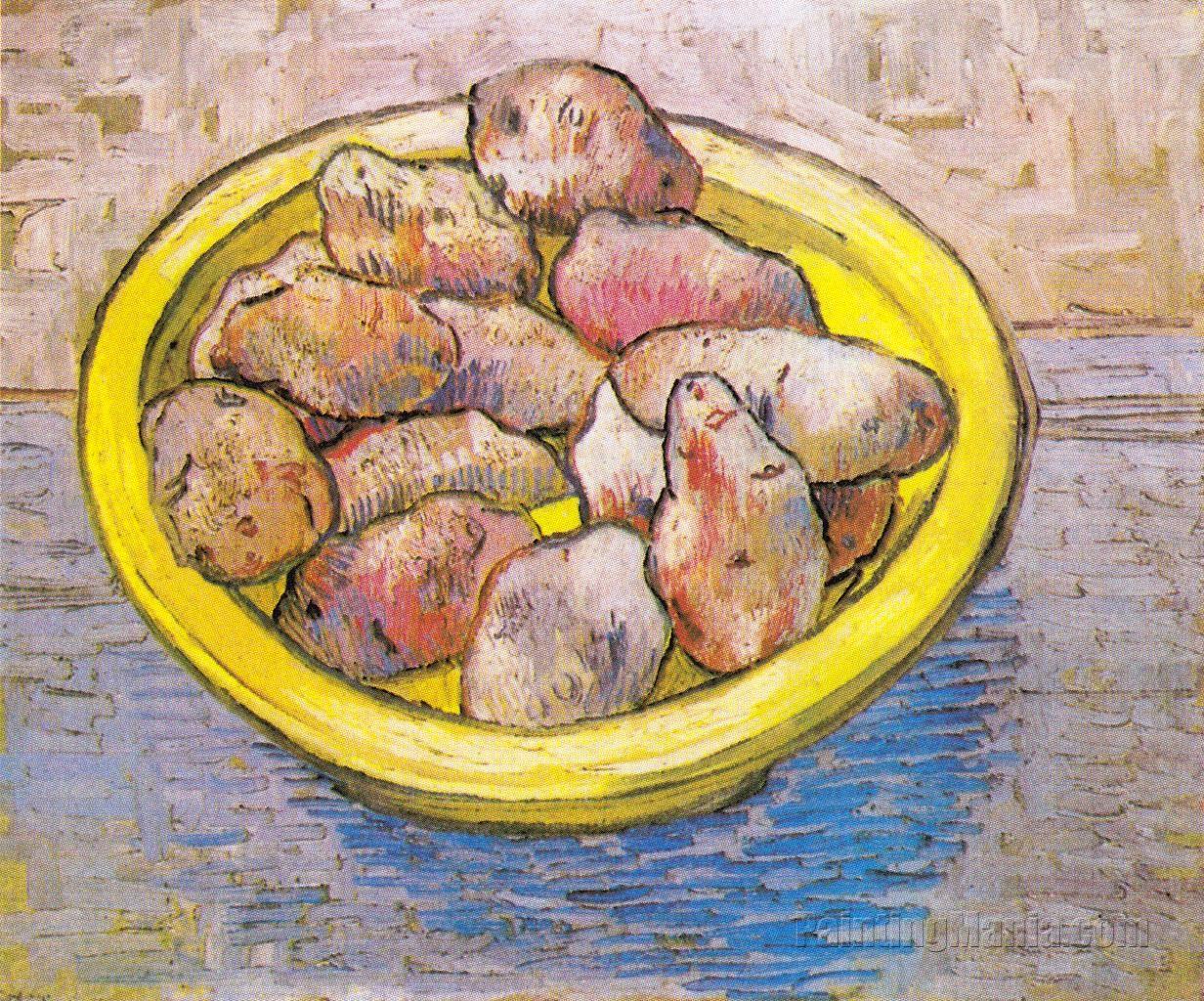 Potatoes in a Yellow Bowl