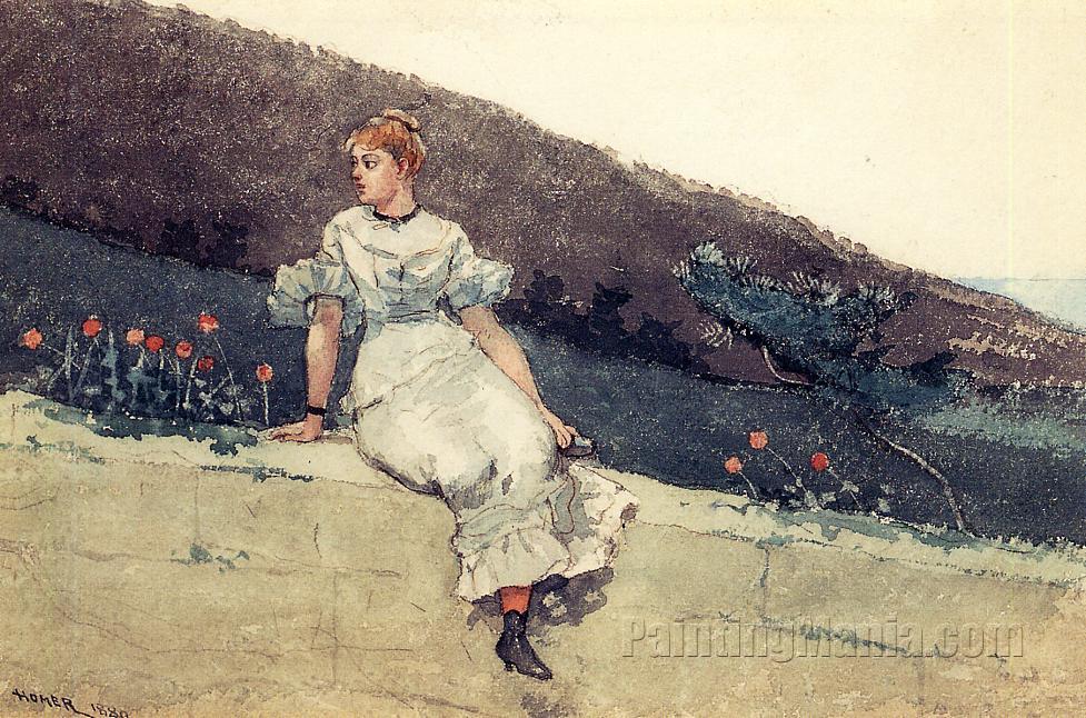 The Garden Wall (Girl on a Garden Wall)